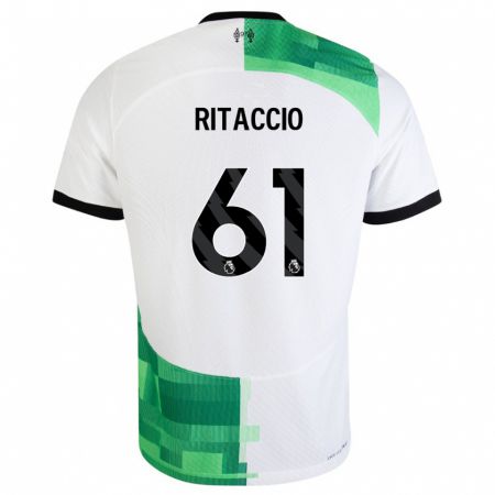 Kandiny Muži Matteo Ritaccio #61 Biela Zelená Dresy Idegenbeli Csapatmez 2023/24 Triĭká