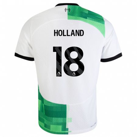 Kandiny Muži Ceri Holland #18 Biela Zelená Dresy Idegenbeli Csapatmez 2023/24 Triĭká