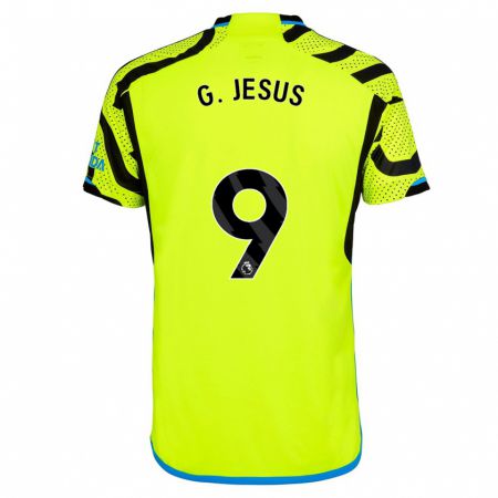 Kandiny Muži Gabriel Jesus #9 Žltá Dresy Idegenbeli Csapatmez 2023/24 Triĭká