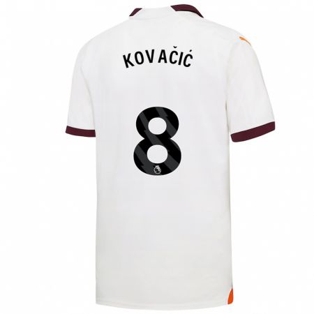 Kandiny Muži Mateo Kovacic #8 Biely Dresy Idegenbeli Csapatmez 2023/24 Triĭká