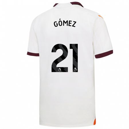 Kandiny Muži Sergio Gómez #21 Biely Dresy Idegenbeli Csapatmez 2023/24 Triĭká