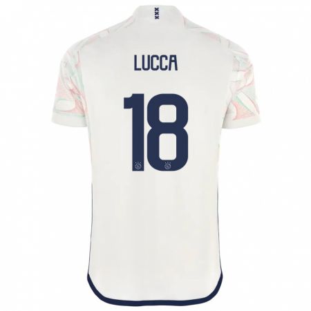 Kandiny Muži Lorenzo Lucca #18 Biely Dresy Idegenbeli Csapatmez 2023/24 Triĭká