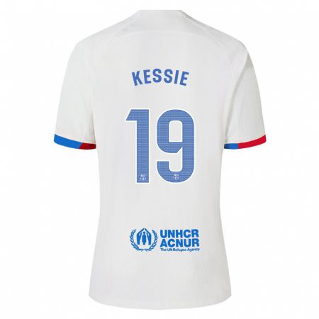 Kandiny Muži Franck Kessie #19 Biely Dresy Idegenbeli Csapatmez 2023/24 Triĭká