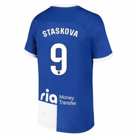 Kandiny Muži Andrea Staskova #9 Modrá Biela Dresy Idegenbeli Csapatmez 2023/24 Triĭká