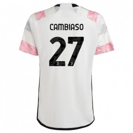 Kandiny Muži Andrea Cambiaso #27 Biela Ružová Dresy Idegenbeli Csapatmez 2023/24 Triĭká
