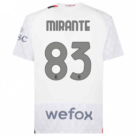 Kandiny Muži Antonio Mirante #83 Biely Dresy Idegenbeli Csapatmez 2023/24 Triĭká
