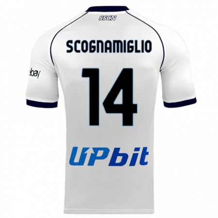 Kandiny Muži Fabio Scognamiglio #14 Biely Dresy Idegenbeli Csapatmez 2023/24 Triĭká