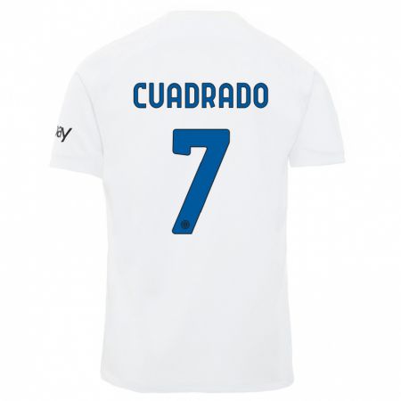 Kandiny Muži Juan Cuadrado #7 Biely Dresy Idegenbeli Csapatmez 2023/24 Triĭká