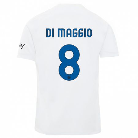 Kandiny Muži Luca Di Maggio #8 Biely Dresy Idegenbeli Csapatmez 2023/24 Triĭká