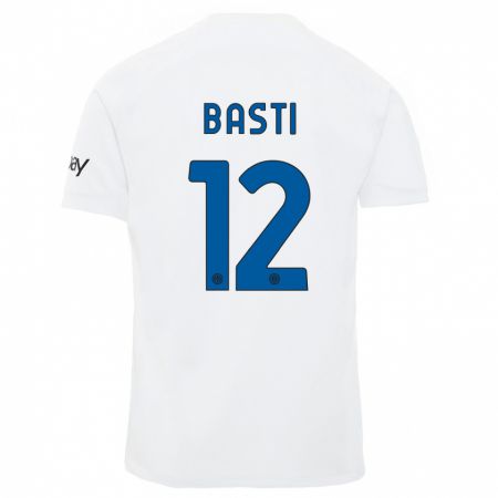Kandiny Muži Matteo Basti #12 Biely Dresy Idegenbeli Csapatmez 2023/24 Triĭká