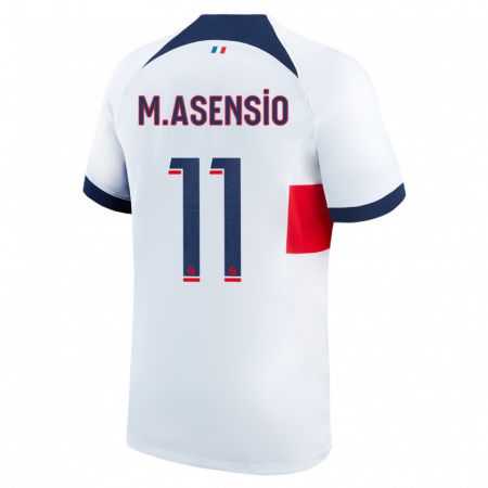 Kandiny Muži Marco Asensio #11 Biely Dresy Idegenbeli Csapatmez 2023/24 Triĭká