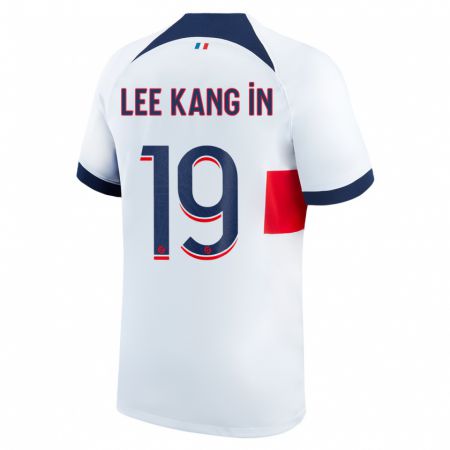 Kandiny Muži Kang-In Lee #19 Biely Dresy Idegenbeli Csapatmez 2023/24 Triĭká