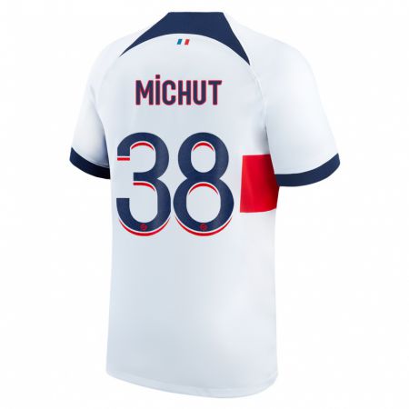 Kandiny Muži Edouard Michut #38 Biely Dresy Idegenbeli Csapatmez 2023/24 Triĭká