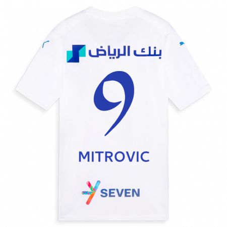 Kandiny Muži Aleksandar Mitrovic #9 Biely Dresy Idegenbeli Csapatmez 2023/24 Triĭká