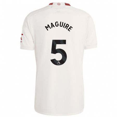 Kandiny Muži Harry Maguire #5 Biely Dresy Tretia Csapatmez 2023/24 Triĭká