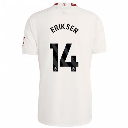 Kandiny Muži Christian Eriksen #14 Biely Dresy Tretia Csapatmez 2023/24 Triĭká