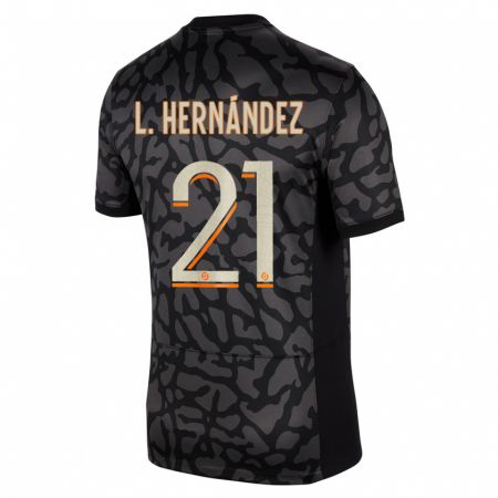 Kandiny Muži Lucas Hernández #21 Čierna Dresy Tretia Csapatmez 2023/24 Triĭká
