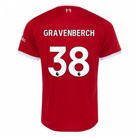Kandiny Ženy Ryan Gravenberch #38 Červená Dresy Hazai Csapatmez 2023/24 Triĭká