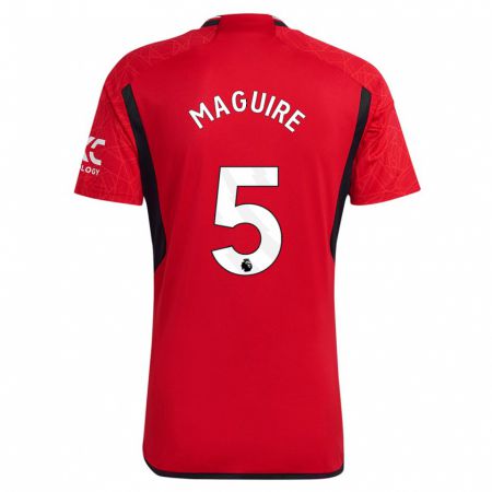 Kandiny Ženy Harry Maguire #5 Červená Dresy Hazai Csapatmez 2023/24 Triĭká