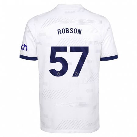 Kandiny Ženy Max Robson #57 Biely Dresy Hazai Csapatmez 2023/24 Triĭká