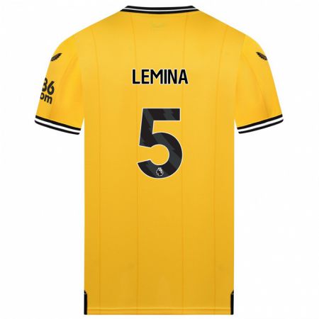 Kandiny Ženy Mario Lemina #5 Žltá Dresy Hazai Csapatmez 2023/24 Triĭká