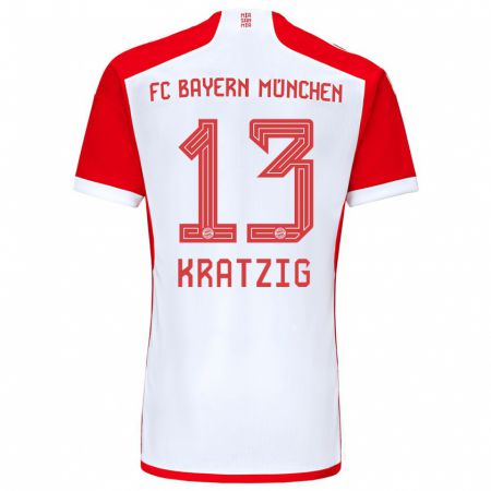Kandiny Ženy Frans Kratzig #13 Červená Biela Dresy Hazai Csapatmez 2023/24 Triĭká