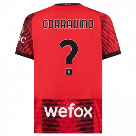 Kandiny Ženy Riccardo Corradino #0 Červená Čierna Dresy Hazai Csapatmez 2023/24 Triĭká