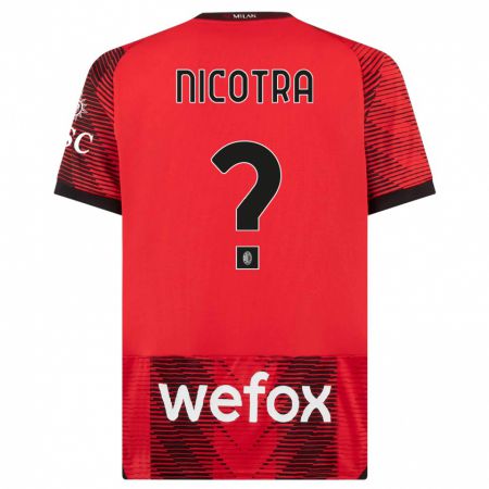Kandiny Ženy Riccardo Nicotra #0 Červená Čierna Dresy Hazai Csapatmez 2023/24 Triĭká