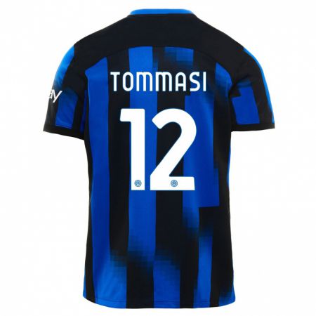 Kandiny Ženy Francesco Tommasi #12 Čierna Modrá Dresy Hazai Csapatmez 2023/24 Triĭká