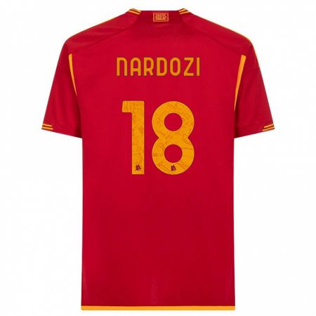Kandiny Ženy Manuel Nardozi #18 Červená Dresy Hazai Csapatmez 2023/24 Triĭká