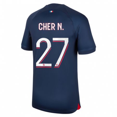 Kandiny Ženy Cher Ndour #27 Modrá Červená Dresy Hazai Csapatmez 2023/24 Triĭká