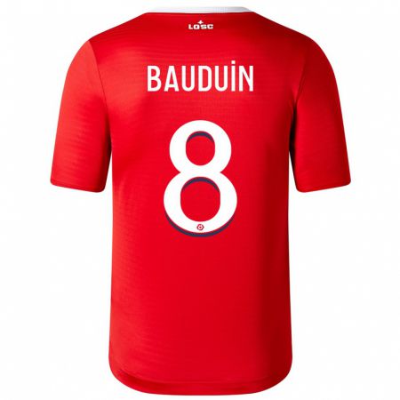Kandiny Ženy Justine Bauduin #8 Červená Dresy Hazai Csapatmez 2023/24 Triĭká