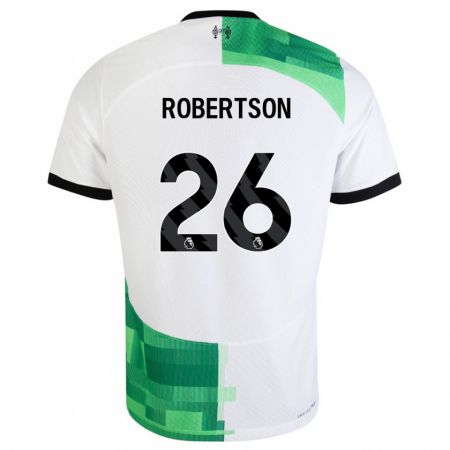 Kandiny Ženy Andrew Robertson #26 Biela Zelená Dresy Idegenbeli Csapatmez 2023/24 Triĭká