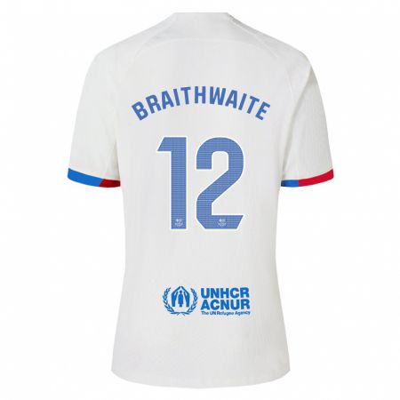 Kandiny Ženy Martin Braithwaite #12 Biely Dresy Idegenbeli Csapatmez 2023/24 Triĭká