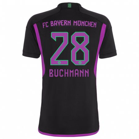 Kandiny Ženy Tarek Buchmann #28 Čierna Dresy Idegenbeli Csapatmez 2023/24 Triĭká