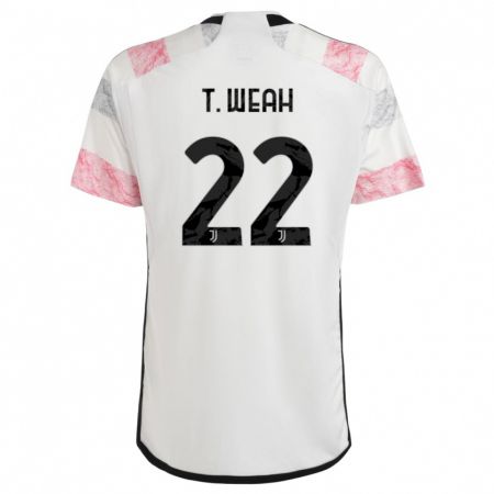 Kandiny Ženy Timothy Weah #22 Biela Ružová Dresy Idegenbeli Csapatmez 2023/24 Triĭká