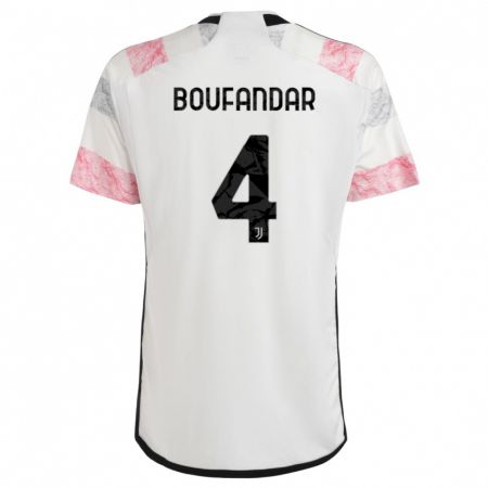 Kandiny Ženy Adam Boufandar #4 Biela Ružová Dresy Idegenbeli Csapatmez 2023/24 Triĭká