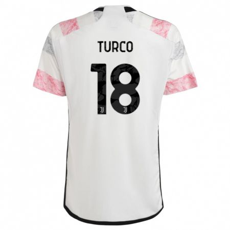 Kandiny Ženy Nicolo Turco #18 Biela Ružová Dresy Idegenbeli Csapatmez 2023/24 Triĭká