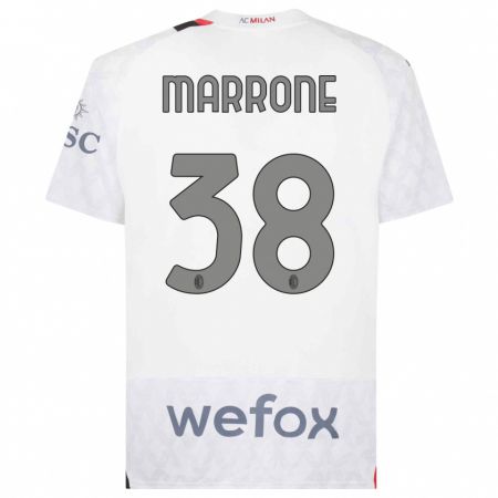 Kandiny Ženy Federico Marrone #38 Biely Dresy Idegenbeli Csapatmez 2023/24 Triĭká