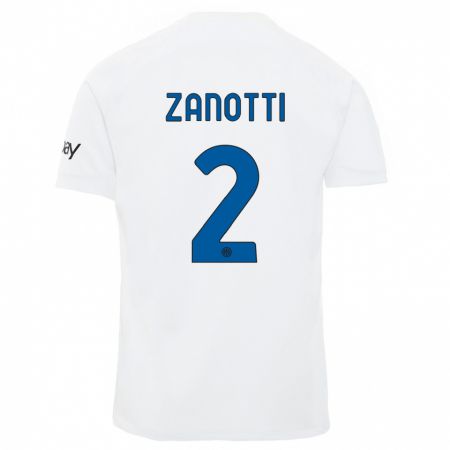 Kandiny Ženy Mattia Zanotti #2 Biely Dresy Idegenbeli Csapatmez 2023/24 Triĭká