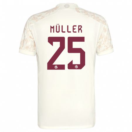 Kandiny Ženy Thomas Müller #25 Off White Dresy Tretia Csapatmez 2023/24 Triĭká