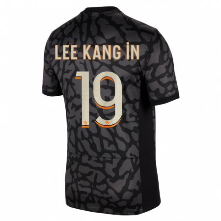 Kandiny Ženy Kang-In Lee #19 Čierna Dresy Tretia Csapatmez 2023/24 Triĭká