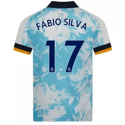 Deti Futbal Fabio Silva #17 Vonkajší Biela Modrá Dresy 2020/21 Košele Dres