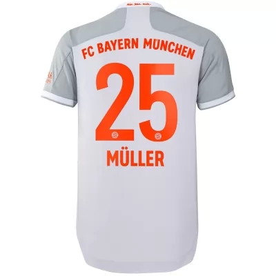 Muži Futbal Thomas Muller #25 Vonkajší Šedá Dresy 2020/21 Košele Dres