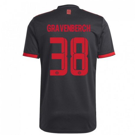 Kandiny Muži Ryan Gravenberch #38 Čierna A Červená Dresy Tretia Csapatmez 2022/23 Dres