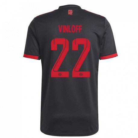 Kandiny Muži Matteo Vinloff #22 Čierna A Červená Dresy Tretia Csapatmez 2022/23 Dres