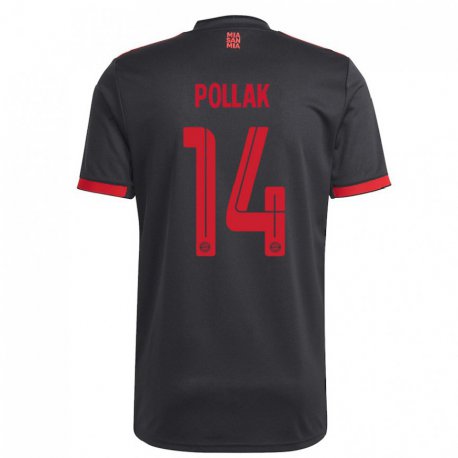 Kandiny Muži Florian Pollak #14 Čierna A Červená Dresy Tretia Csapatmez 2022/23 Dres