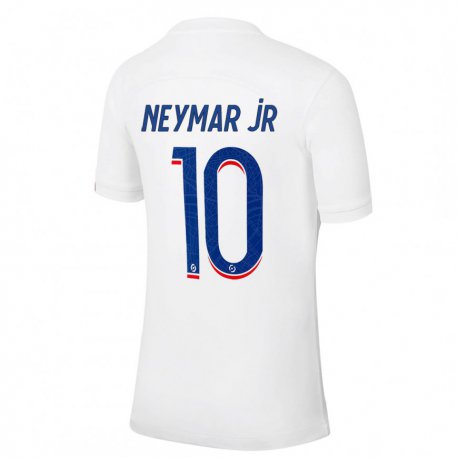 Kandiny Ženy Neymar #10 Biela Modrá Dresy Tretia Csapatmez 2022/23 Dres