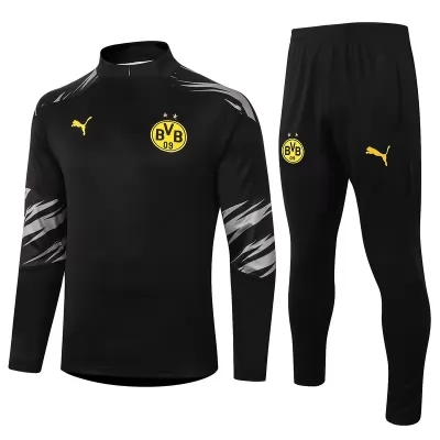 Pánske Borussia Dortmund 20-21 Čierna Polovičný Zipsovy Vycvikovy Oblek Manuel Akanji Nico Schulz Mats Hummels